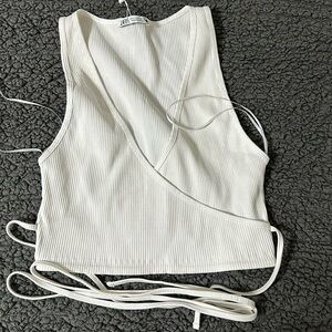 Zara white cropped top